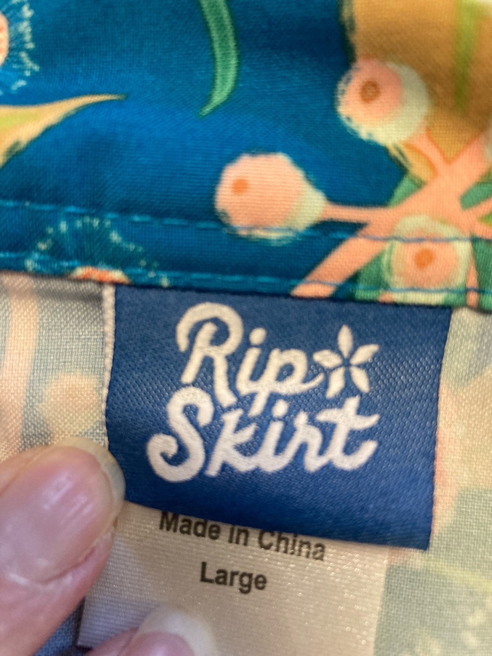 Rip Skirt Hawaii Coverup in Teal, Green, Orange - Picture 2 of 7